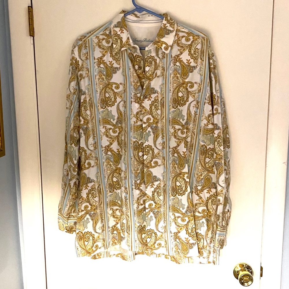 Tommy Bahama‎ Long Sleeve Paisley Shirt Sz M